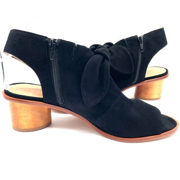 Bernardo Luna Bow Wooden Heel Suede Booties - Picture 3 of 10